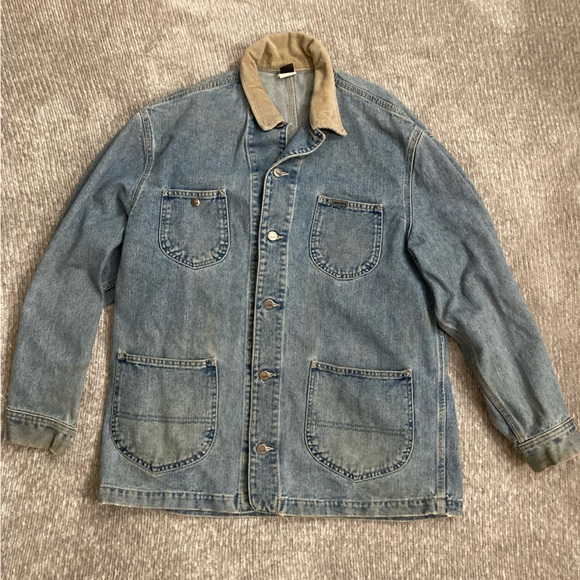 Lee | Jackets & Coats | Vintage Riveted By Lee Denim Chore Jacket Barn ...